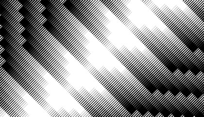 Poster - black and white seamless geometric pattern with sharp arrows shape effect for sporty background and 