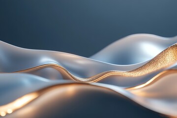Poster - Vein-like structures flow elegantly in vibrant gold and blue hues against a dark gradient backdrop. The piece showcases a luxurious, futuristic aesthetic, inviting ample space for branding
