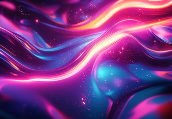 Aufkleber - Vibrant swirling neon waves create dynamic visual energy perfect for backgrounds and digital art