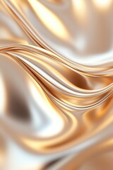 Poster - Abstract surface showcases a polished gold mirror finish that beautifully reflects soft light and creates gentle distortions. The clean background provides ample space for text overlays