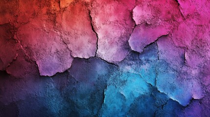 Wall Mural - A colorful wall with blue, red, and purple splatters