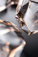 Poster - A detailed close-up of a faceted surface showcasing the texture and brilliance of a gemstone-like structure