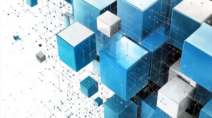 Blue square background with copy space