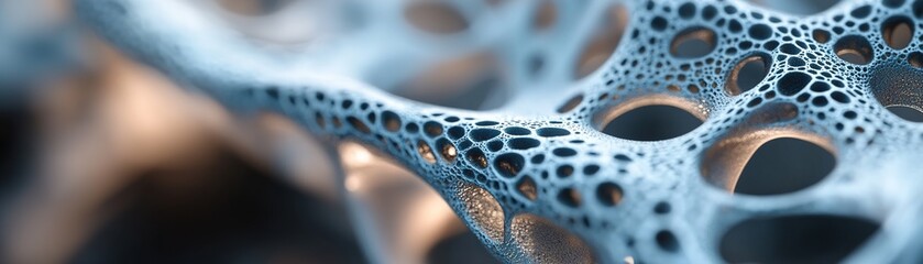 Poster - Intricate metallic vein-like formations shine in silver and blue, flowing gracefully across a dark gradient backdrop