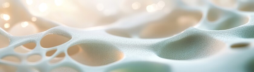 Poster - Glowing green veins entwine gracefully, creating a tranquil and organic pattern on a gentle beige-to-green gradient backdrop. The soft light adds a soothing ambiance, perfect for text overlays