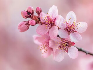 Wall Mural - Cherry blossoms bloom beautifully in spring season