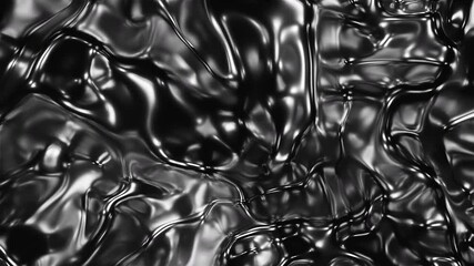 Canvas Print - Abstract silver waves. Computer generated