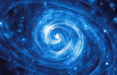 Aufkleber - Swirling blue galaxy background glowing with light, creating a stunning cosmic visual