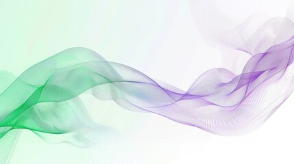 Fototapete - Abstract wave pattern in green and purple tones. Background image of digital wave with vibrant green and purple color. Modern background design for digital art and prints. Fluid texture. AIG51.