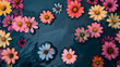 © Roni Yahdi - Colorful flowers floating on dark water, nature background, spa concept