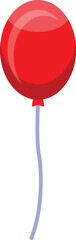 Poster - Single red balloon floating with string against a white background, perfect for party or celebration concepts