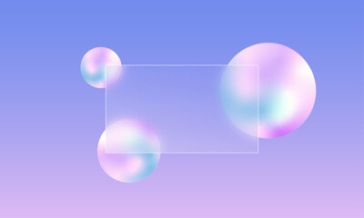Wall Mural - Glassmorphism style website page template.
