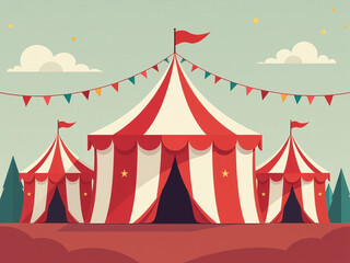 Poster - The Image Features A Circus Tent Background With Plenty Of Copy Space, Ideal For Designers Using Generative Artificial Intelligence Tools. 00002