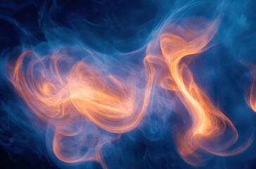 Aufkleber - Dynamic swirls of orange and white flames dancing against a dark background in a mesmerizing display of fire energy