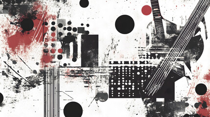 Aufkleber - Abstract Grunge Urban City Art Graphic Digital Texture Background Design Concept