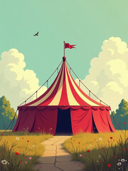Aufkleber - The Abandoned Big Top Once Hosted Lively Circus Acts But Now Lies Empty And Still In The Fading Light Of Day. 00002