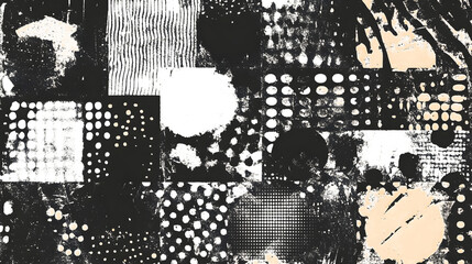 Fototapete - Captivating Abstract Art Composition with Stylized Shapes, Textures and Contrasting Tones