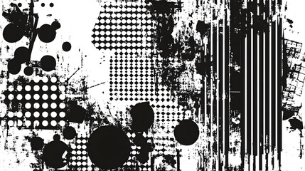 Aufkleber - Captivating Abstract Grunge Texture with Splashes of Monochrome Patterns
