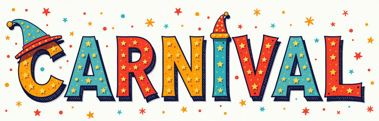Poster - Colorful Carnival Lettering Incorporates Vibrant Party Elements And Playful Graphics To Create A Lively And Festive Visual Atmosphere Everywhere. 00002