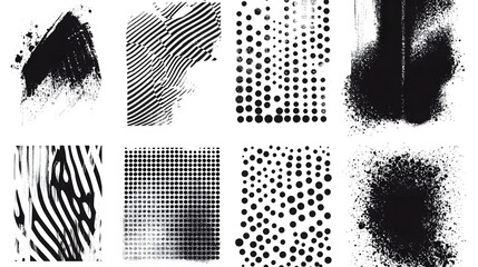 Aufkleber - Captivating Abstract Textural Patterns in Black and White - Minimalist Graphic Design Backgrounds