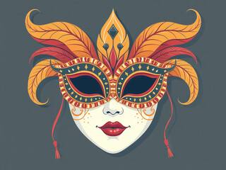 Aufkleber - Carnival Mask Is A Classic Example Of Beauty In Simplicity With Clean Lines And Elegant Design Appeal. 00002