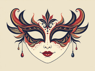 Aufkleber - Carnival Mask Is A Classic Example Of Beauty In Simplicity With Clean Lines And Elegant Design Appeal. 00001