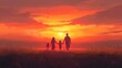 © ntpscl - Family Bonding at Sunset Outdoor Scene Family Portrait Warm Atmosphere Silhouetted View Happiness