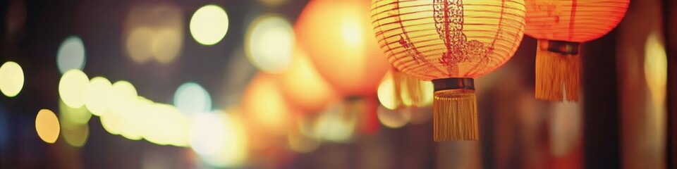 Canvas Print - vibrant lantern festival celebration: colorful paper lanterns illuminating the night sky in a tradit