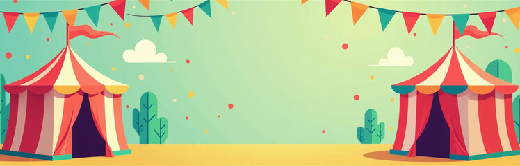 Poster - A Vibrant Colorful Carnival Background With A Flat Design Perfect For Use In A Photobooth Setting To Capture Fun Memories. 00001