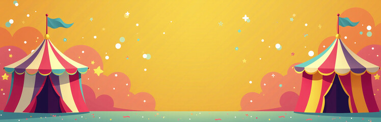 Poster - A Vibrant Colorful Carnival Background With A Flat Design Perfect For Use In A Photobooth Setting To Capture Fun Memories. 00002