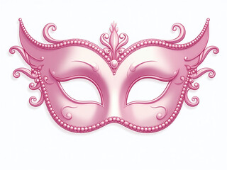 Aufkleber - A Venetian Carnival Mask Features A Soft Pink Pastel Color Against A Clean Isolated White Background In Png Format. 00002