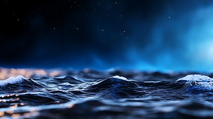 Dark Blue Ocean Waves at Night A Serene and Mystical Seascape