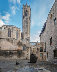 Wall Mural - The Barri Gotic District view in Barcelona, Spain