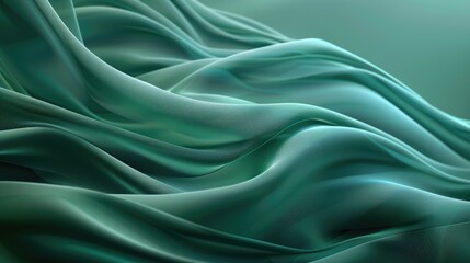 Poster - Swirling emerald green fluid shapes with marbled texture. Background image of 3D rendering digital wave with green wavy line. Digital art for abstract and dynamic design. Fluid and liquid. AIG51.