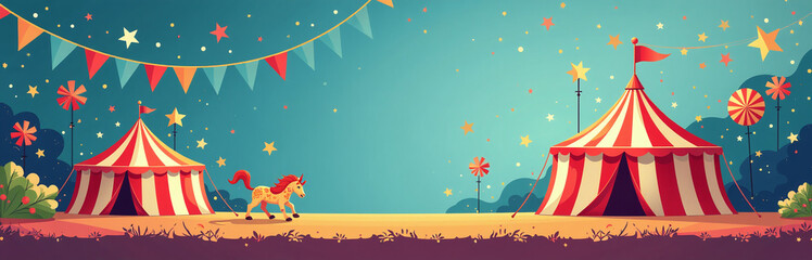 Aufkleber - A Colorful Flat Design Is Ideal For Creating Visually Appealing Circus Show Flyers With A Clear Layout. 00002