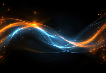 Aufkleber - Glowing light streaks create an abstract dance in dark space showcasing vibrant colors and dynamic movement