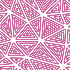 Poster - Minimal geometric background. Big triangles size. Multiple repeated inner triangles. Solid Color style. Repeatable pattern. Awesome vector tiles. Seamless vector illustration.
