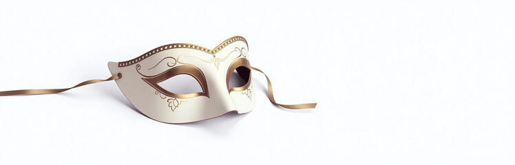 Aufkleber - A Beautiful Venetian Mask Is Isolated Against A Plain White Background In This Simple Yet Elegant Still Life Image. 00002