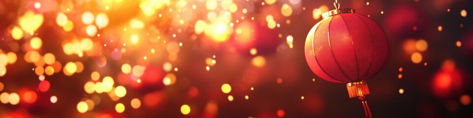 Canvas Print - vibrant lanterns glowing in a festive atmosphere with warm bokeh lights celebrating culture and joy 