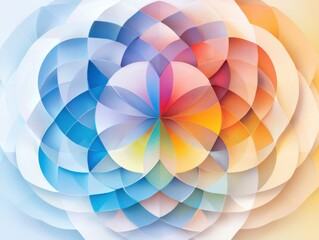 Poster - Hypnotic geometric pattern with concentric circles digital art vibrant gradients abstract design 2d visualization depth effects