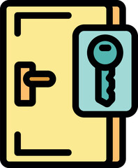 Poster - Keycard unlocking a hotel room door, granting access and ensuring security