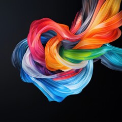 Poster - Flowing lines of colorful abstract art digital space graphic design modern environment high-resolution perspective metaphor for creativity