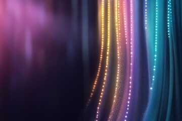 Fototapete - Colorful light trails create a mesmerizing display in a dark setting at night