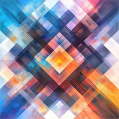 Poster - Dynamic composition of geometric diamond patterns with vibrant gradients abstract art studio high-resolution visual stimulation