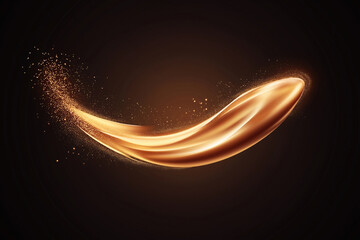 Poster - Captivating golden swirling shape with dynamic movement on a dark background