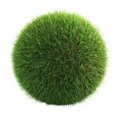 Poster - A digitally rendered image shows a perfectly spherical mass of vibrant green grass isolated against a black backdrop.