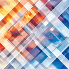Poster - Vibrant geometric pattern featuring dynamic diamond shapes abstract art digital composition artistic environment aesthetic viewpoint