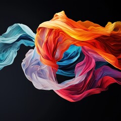 Poster - Dynamic flowing lines exhibit abstract art gallery digital artwork contemporary environment high-resolution perspective metaphor for persuasive presentation