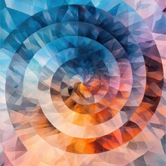 Poster - Dynamic geometric spiral patterns with vibrant gradients digital artwork abstract design studio eye-catching visuals