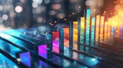 Poster - Dynamic financial growth visualization digital studio abstract graphics corporate environment aerial perspective economic progress concept